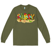 Army Green sassy beach Long Sleeve Tee - texasbilliewilder