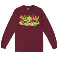 Burgundy sassy beach Long Sleeve Tee - texasbilliewilder
