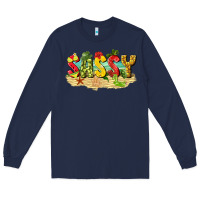 Navy sassy beach Long Sleeve Tee - texasbilliewilder