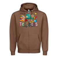 Chestnut Teachers Change The World Zipper Hoodie - CowhideDigitalArt