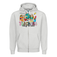 Dove Grey Teachers Change The World Zipper Hoodie - CowhideDigitalArt