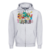 Heather Grey Teachers Change The World Zipper Hoodie - CowhideDigitalArt
