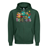 Sports Green Teachers Change The World Zipper Hoodie - CowhideDigitalArt