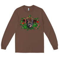 Chestnut Christmas highland calf Long Sleeve Tee - RanaPortraitStore