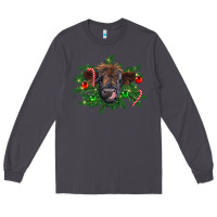 Smoke Christmas highland calf Long Sleeve Tee - RanaPortraitStore