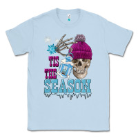 Dusty Blue tis the season winter skull Classic Tee - FaDigitalArtStudio