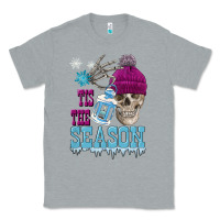 Heather Grey tis the season winter skull Classic Tee - FaDigitalArtStudio