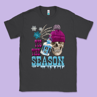 Tis The Season Winter Skull Classic Tee Designed By Fadigitalartstudio