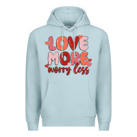 Blue Mist love more worry less Premium Hoodie - MaliasSmallBusiness
