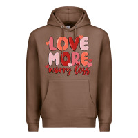 Chestnut love more worry less Premium Hoodie - MaliasSmallBusiness