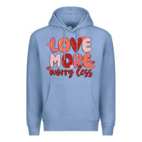 Colony Blue love more worry less Premium Hoodie - MaliasSmallBusiness