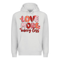 Dove Grey love more worry less Premium Hoodie - MaliasSmallBusiness
