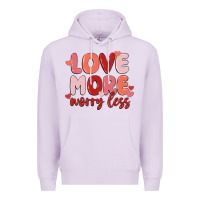 Lilac love more worry less Premium Hoodie - MaliasSmallBusiness