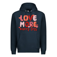 Navy love more worry less Premium Hoodie - MaliasSmallBusiness