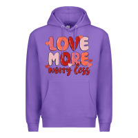 Purple love more worry less Premium Hoodie - MaliasSmallBusiness
