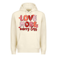 Sandshell love more worry less Premium Hoodie - MaliasSmallBusiness