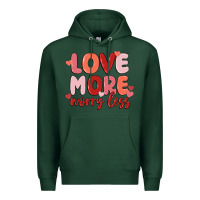 Sports Green love more worry less Premium Hoodie - MaliasSmallBusiness