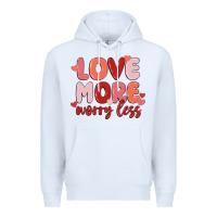 White love more worry less Premium Hoodie - MaliasSmallBusiness