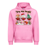 Fuchsia Pink tipsy and bright christmas Urban Hoodie - MaliasSmallBusiness
