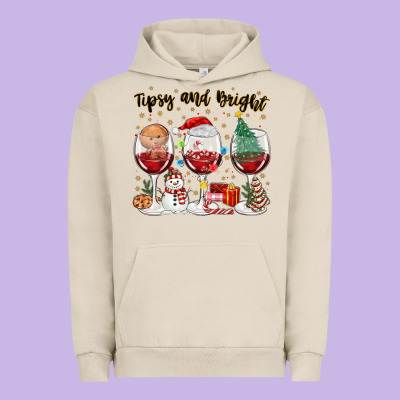 Tipsy And Bright Christmas Urban Hoodie Designed By Maliassmallbusiness