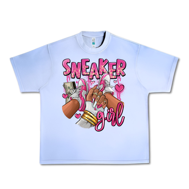 Pink And White Sneaker Girl Urban Heavy Tee by RanaPortraitStore | Teevron