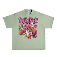 Oil Green Pink and white sneaker girl Urban Heavy Tee - RanaPortraitStore