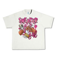 Pistachio Pink and white sneaker girl Urban Heavy Tee - RanaPortraitStore
