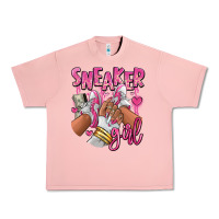 Salmon Pink and white sneaker girl Urban Heavy Tee - RanaPortraitStore