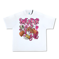 White Pink and white sneaker girl Urban Heavy Tee - RanaPortraitStore