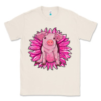 Natural pink sunflower pig Classic Tee - RanaPortraitStore