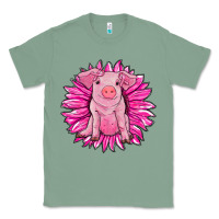Sage pink sunflower pig Classic Tee - RanaPortraitStore