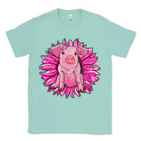 Seafoam pink sunflower pig Classic Tee - RanaPortraitStore