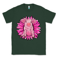 Sports Green pink sunflower pig Classic Tee - RanaPortraitStore