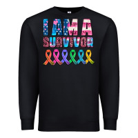 Black i am a survivor with all cancer ribbons Premium Sweatshirt - AdoDesignShop