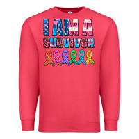 Cardinal i am a survivor with all cancer ribbons Premium Sweatshirt - AdoDesignShop