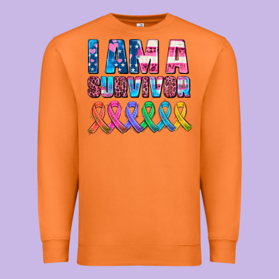 I Am A Survivor With All Cancer Ribbons Premium Sweatshirt Designed By Adodesignshop
