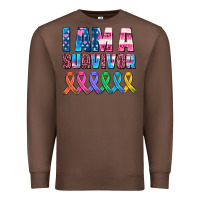 Chestnut i am a survivor with all cancer ribbons Premium Sweatshirt - AdoDesignShop