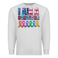 Dove Grey i am a survivor with all cancer ribbons Premium Sweatshirt - AdoDesignShop