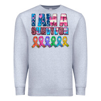 Heather Grey i am a survivor with all cancer ribbons Premium Sweatshirt - AdoDesignShop