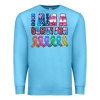 Ocean Blue i am a survivor with all cancer ribbons Premium Sweatshirt - AdoDesignShop