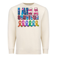 Sandshell i am a survivor with all cancer ribbons Premium Sweatshirt - AdoDesignShop