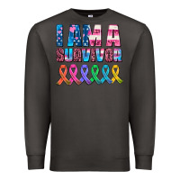 Smoke i am a survivor with all cancer ribbons Premium Sweatshirt - AdoDesignShop