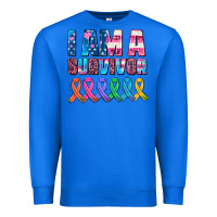 True Royal i am a survivor with all cancer ribbons Premium Sweatshirt - AdoDesignShop
