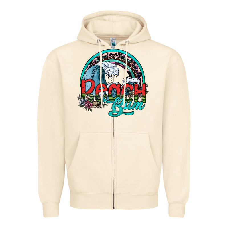 Beach Bum Zipper Hoodie by SublimationCraftShop | Teevron