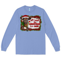 Colony Blue all i want for christmas is a cow highland calf Long Sleeve Tee - RanaPortraitStore