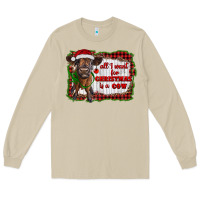 Mushroom all i want for christmas is a cow highland calf Long Sleeve Tee - RanaPortraitStore