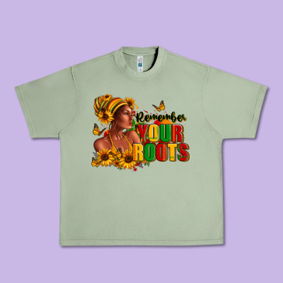 Remember Your Roots Afro American Urban Heavy Tee Designed By Ranaportraitstore