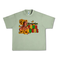 Oil Green Remember your roots Afro American Urban Heavy Tee - RanaPortraitStore