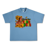 Pebble Blue Remember your roots Afro American Urban Heavy Tee - RanaPortraitStore