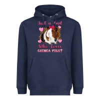 Navy Just A Girl Love Who Loves Guinea Pigs Heavyweight Hoodie - Artiststas